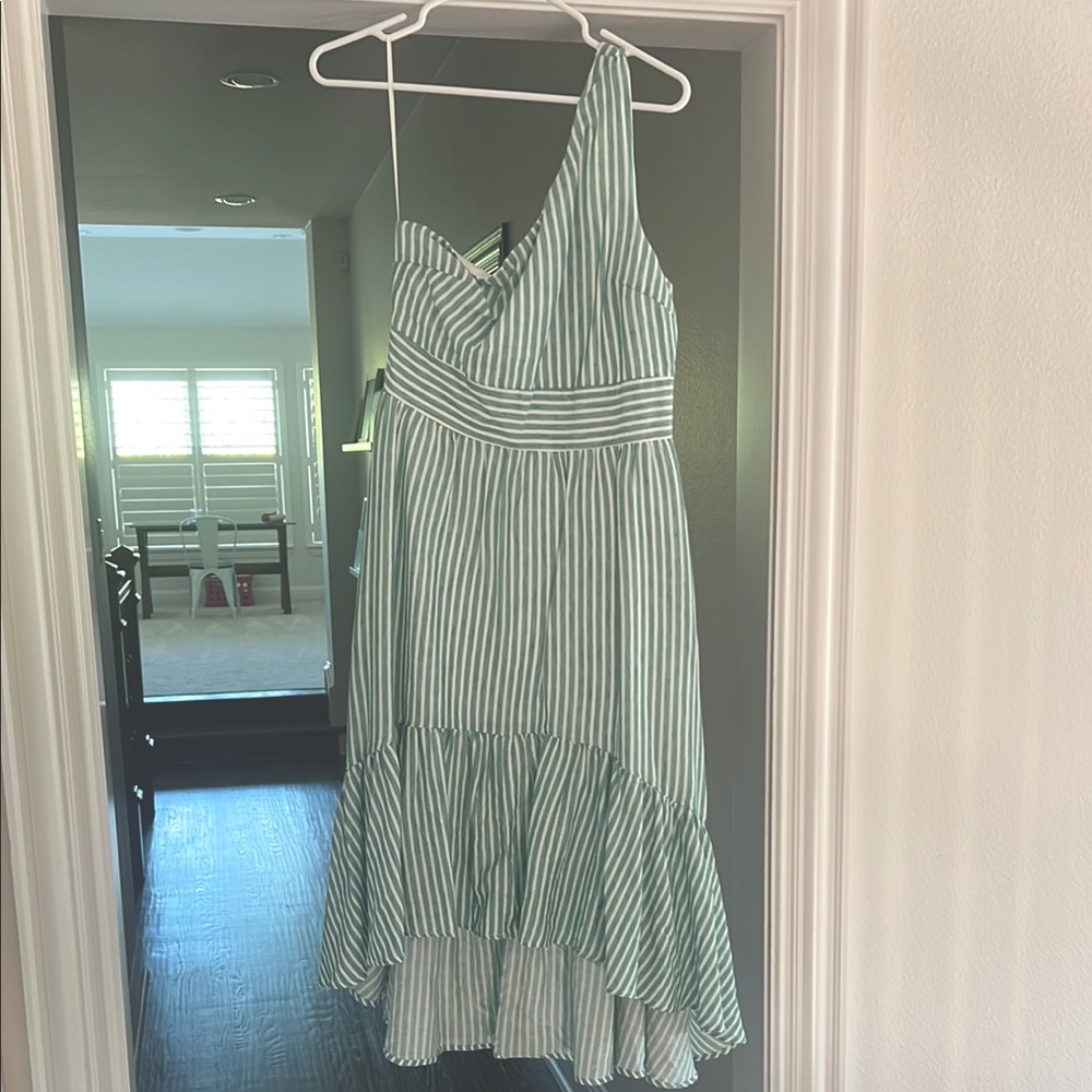 One-Shoulder Striped Dress